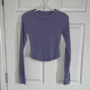 Free People Purple Long Sleeve Crop Top